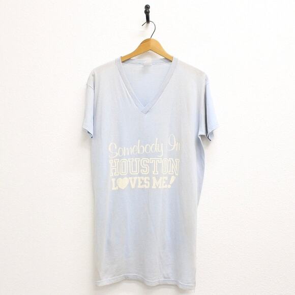 Vintage Somebody In Houston Loves Me Night T Shirt Large - Picture 1 of 7